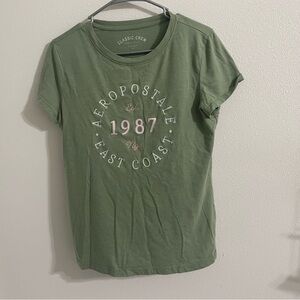 Aeropostale Green Embroidered Short Sleeve T-Shirt